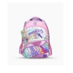 FOOTY MOCHILA ESPALDA 18´´MUSIC LIFE ROSA CON LUZ LED Y NOTAS MUSICALES
